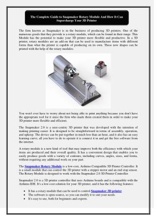 The Complete Guide to Snapmaker Rotary Module And How It Can Supercharge Your 3D Printer