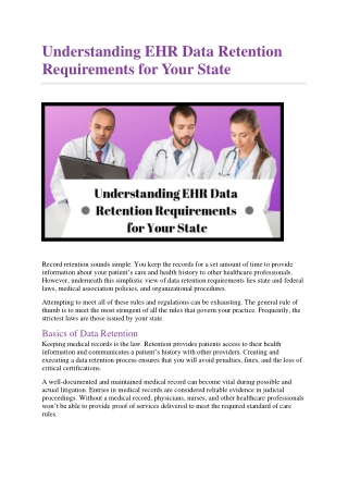 Understanding EHR Data Retention Requirements for Your State