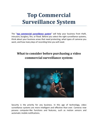 Top Commercial Surveillance System