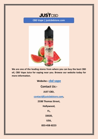 CBD Vape | justcbdstore.com