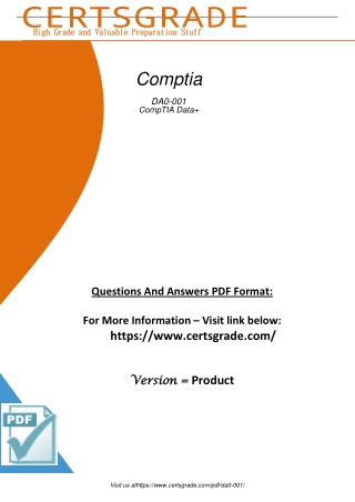 Explore DA0 001 Comptia Data  Study Guide Material