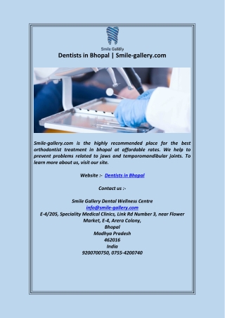 Dentists in Bhopal  Smile-gallery.com