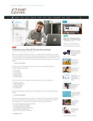 5 Reasons you should Choose Accounting