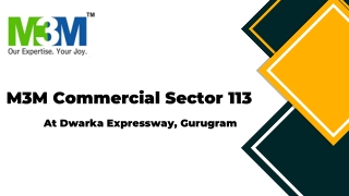 M3M Sector 113 Commercial In Gurugram - Download PDF