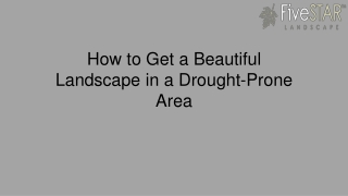 How to Get a Beautiful Landscape in a Drought-Prone Area