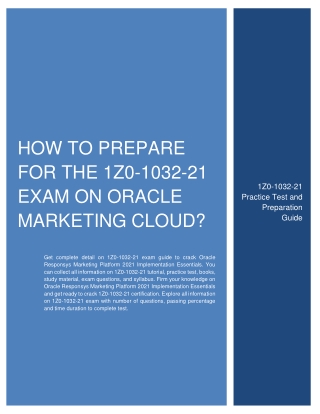 How to Prepare for the 1Z0-1032-21 Exam on Oracle Marketing Cloud?