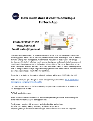 How much does it cost to develop a FinTech App