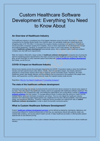 Custom Healthcare Software Development