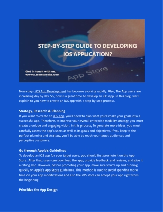 Step-by-Step Guide to Developing iOS Application