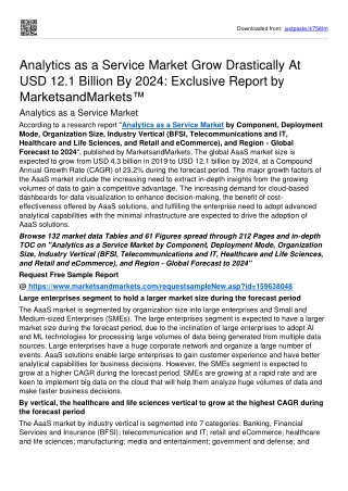 Analytics as a Service Market Grow drastically at $89.8 billion By 2024: MnM