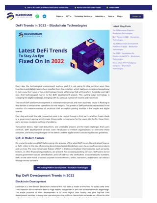 DeFi Trends in 2022 - Blockchain Technologies