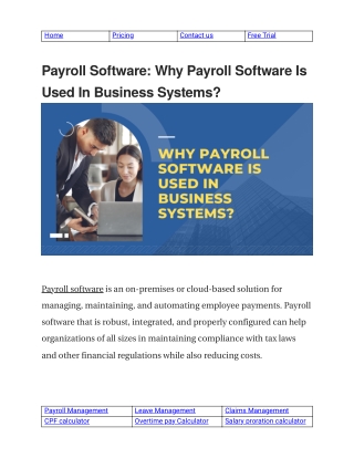 Payroll Software: Why Payroll Software Is Used In Business Systems_