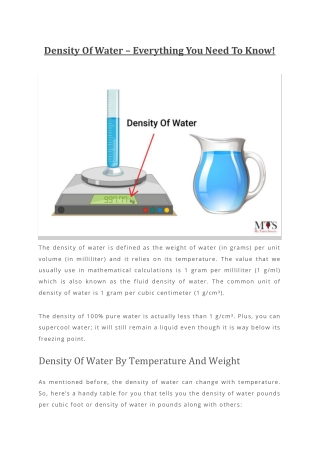 Density Of Water – Everything You Need To Know