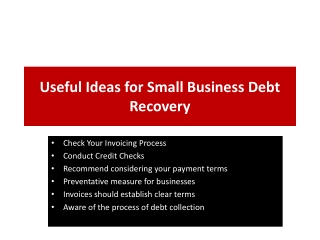 Useful Ideas for Small Business Debt Recovery