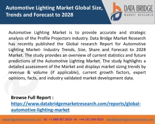 Automotive Lighting Market Global Size, Trends and Forecast to 2028