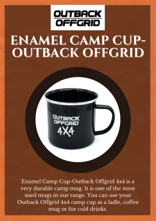 Black Stainless Steel Enamel Camp Cup at Outback Offgrid