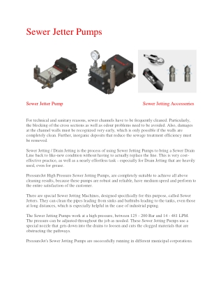 Sewer Jetter Pumps