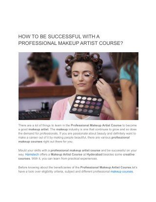 HOW TO BE SUCCESSFUL WITH A PROFESSIONAL MAKEUP ARTIST COURSE