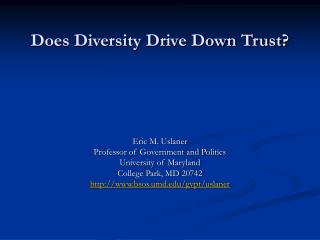 Does Diversity Drive Down Trust?