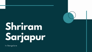 Shriram Flats In Sarjapur Bengaluru | Brochure
