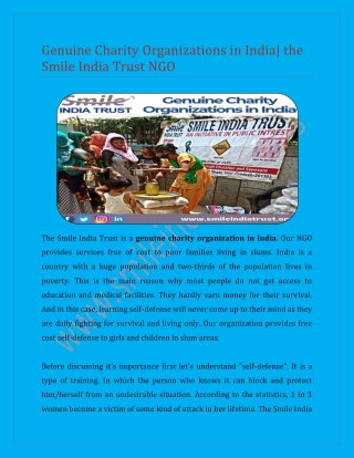 Genuine Charity Organizations in India the Smile India Trust NGO
