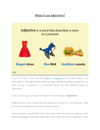 What is an Adjective