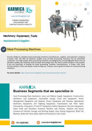 Meat Processing Machines Manufacturers in Dubai