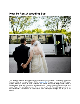 How To Rent A Wedding Bus