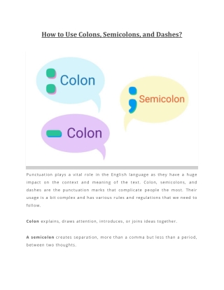 How to Use Colons Semicolons and Dashes