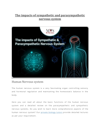 The impacts of sympathetic and parasympathetic nervous system