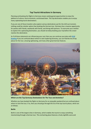 Top Tourist Attractions In Germany