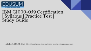 IBM C1000-059 Certification  Syllabus  Practice Test Study Guide