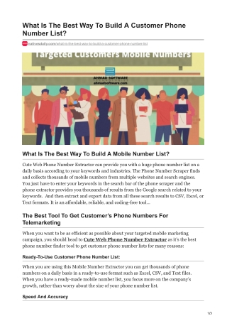 1What Is The Best Way To Build A Customer Phone Number List
