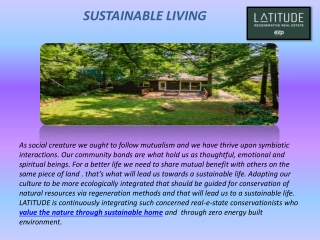 SUSTAINABLE LIVING