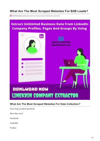 What Are The Most Scraped Websites For B2B Leads