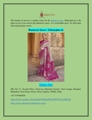 Banarasi Saree | Ethnicplus.in