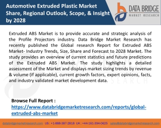 Automotive Extruded Plastic Market Share, Regional Outlook, Scope, & Insight by 2028