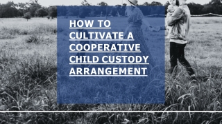 How To Cultivate a Cooperative Child Custody Arrangement
