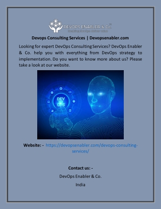 Devops Consulting Services  Devopsenabler