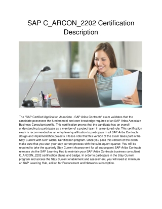 SAP C_ARCON_2202 Certification Description