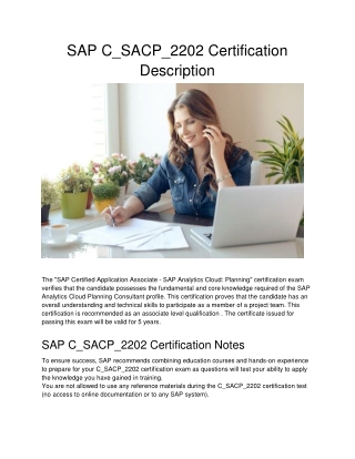 SAP C_SACP_2202 Certification Description