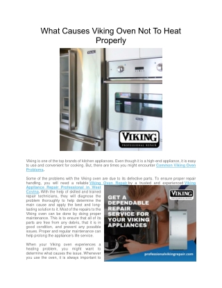 What Causes Viking Oven Not To Heat Properly