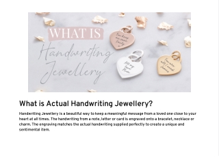 What is Actual Handwriting Jewellery?