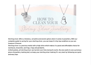 How To Clean Your Sterling Silver Jewellery
