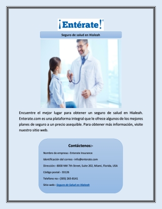 Seguro de salud en Hialeah