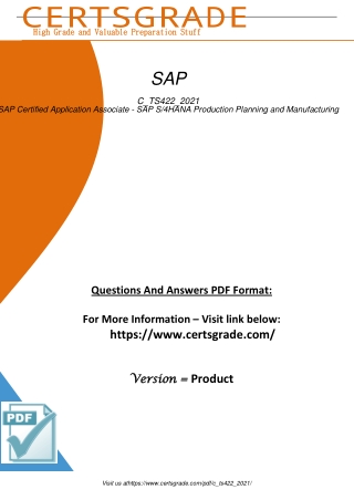 Latest Updated Sap C TS422 2021 Pdf Questions And Answers