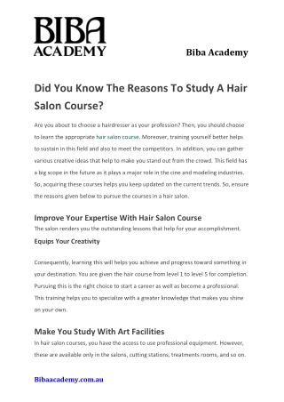 Did You Know The Reasons To Study A Hair Salon Course (1)