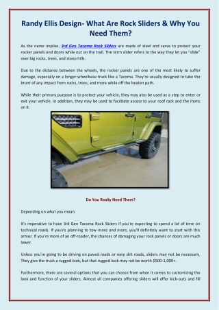 Randy Ellis Design- What Are Rock Sliders & Why You Need Them