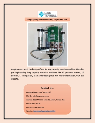 Lung Capacity Exercise Machine | Lungtrainers.com