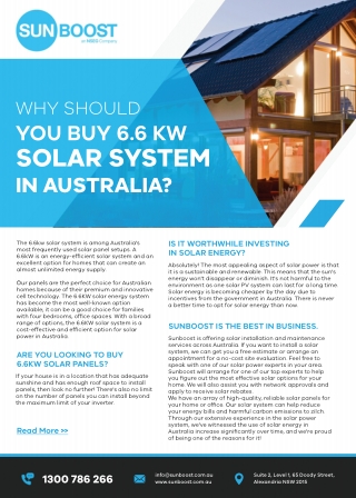 Why should you buy 6.6 kW solar system in Australia?